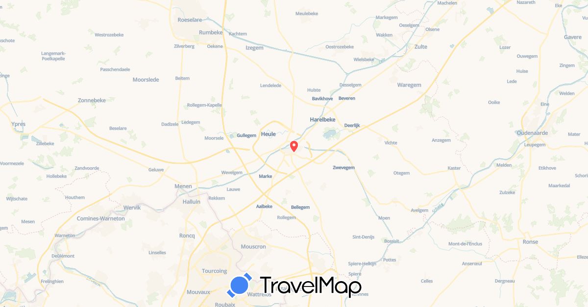 TravelMap itinerary: hiking in Belgium (Europe)